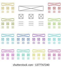 design, development, grid multi color icon. Simple thin line, outline vector of Web Design Development icons for UI and UX, website or mobile application