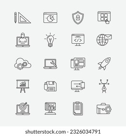 Design and Development Icon Set Collection, Editable Simple design and simple illustration elements