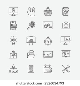 Design and Development Icon Set Collection, Editable Simple design and simple illustration elements
