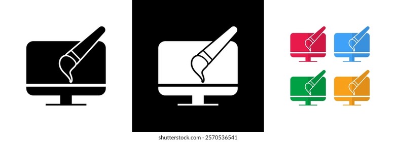 Design and Development Icons. Black, White and Colorful