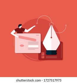 design and development solution, Graphic Design vector, Responsive Web design Concept illustration