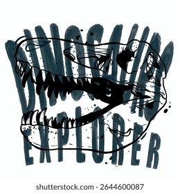 Design di stampa su maglietta con dinosauri. Modelli di moda e altro ancora
