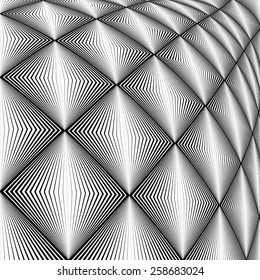 Design diamond convex texture. Abstract geometric monochrome perspective background. Vector art. No gradient