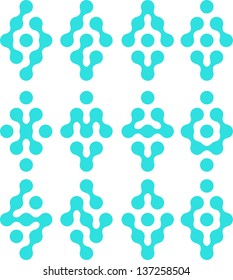 Design diamond-shaped, triangle element. Abstract water molecule vector logo template set.You can use in the media, mobile, water ,biology, chemistry, science and other commercial image.