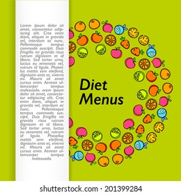 Design dietary menu restaurant or cafe. Vector idea for decoration.