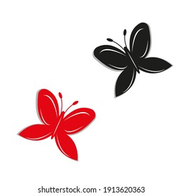 design of different red butterflies
