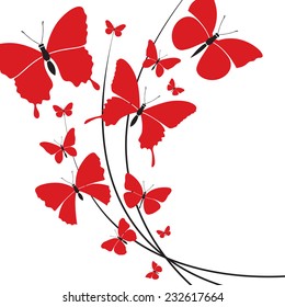 design of different red butterflies