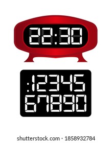 Design digital desk clock and numbers.