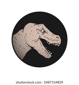 Design of dinosaur in circle draw
