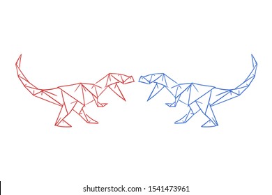 design of dinosaurs fighting draw