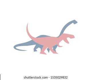 design of diplodocus and t-rex illustration