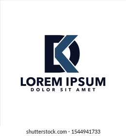 Design DK Letter Logo on a white background. Modern Creative Illustration Logo Icons.