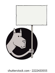 Design of dog with banner