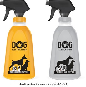 Design a dog flea and tick spray bottle