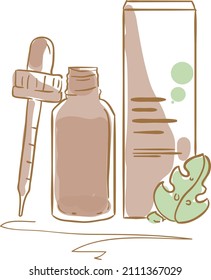 Design doodle art vector illustration of women makeup property