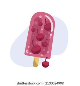 design doodle vector drawing popsicle orange, berry, lemon