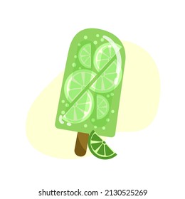 design doodle vector drawing popsicle orange, berry, lemon