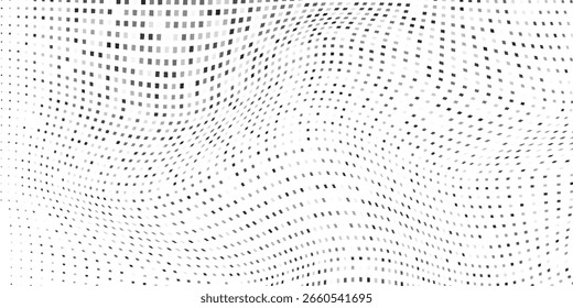 Design com textura de gradiente de meio-tom pontilhado. Plano de fundo de ponto de polca de fuga. Repetindo pontos simples abstrato moderno