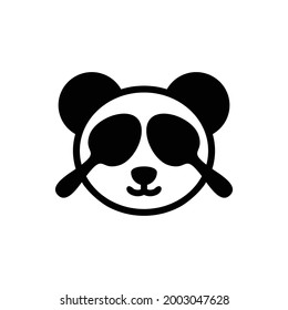 Design Double meaning logo which forms panda and Spoon. Abstract, emblem, design, concept, logo, logotype, element