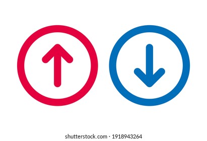 Design Up Down Arrow Icon BLue And Red