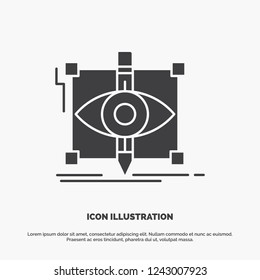 design, draft, sketch, sketching, visual Icon. glyph vector gray symbol for UI and UX, website or mobile application