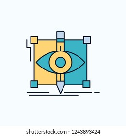 design, draft, sketch, sketching, visual Flat Icon. green and Yellow sign and symbols for website and Mobile appliation. vector illustration