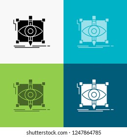 design, draft, sketch, sketching, visual Icon Over Various Background. glyph style design, designed for web and app. Eps 10 vector illustration