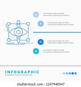 design, draft, sketch, sketching, visual Infographics Template for Website and Presentation. Line Blue icon infographic style vector illustration