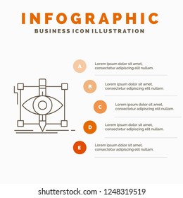 design, draft, sketch, sketching, visual Infographics Template for Website and Presentation. Line Gray icon with Orange infographic style vector illustration
