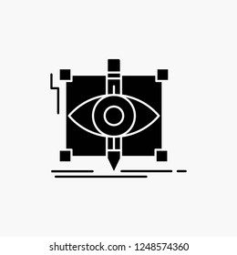 design, draft, sketch, sketching, visual Glyph Icon. Vector isolated illustration