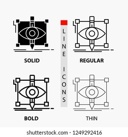 design, draft, sketch, sketching, visual Icon in Thin, Regular, Bold Line and Glyph Style. Vector illustration