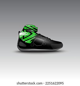 design of drag race shoes with gravis racing vector motif