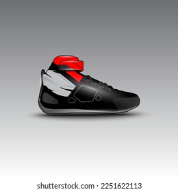 design of drag race shoes with gravis racing vector motif