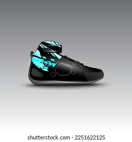 design of drag race shoes with gravis racing vector motif