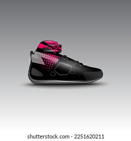 design of drag race shoes with racing vector pattern