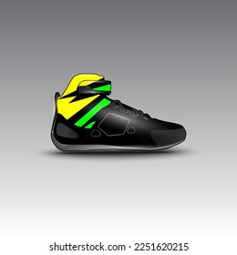 design of drag race shoes with racing vector pattern