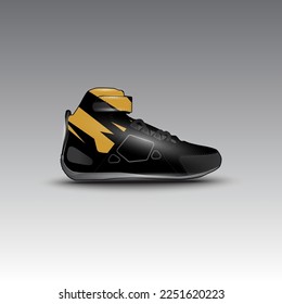 design of drag race shoes with racing vector pattern