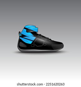 design of drag race shoes with racing vector pattern