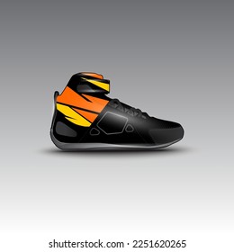 design of drag race shoes with racing vector pattern