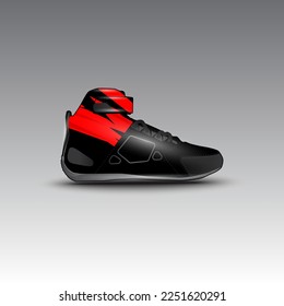 design of drag race shoes with racing vector pattern