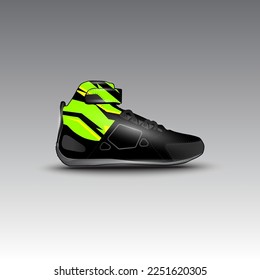 design of drag race shoes with racing vector pattern