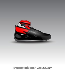 design of drag race shoes with racing vector pattern