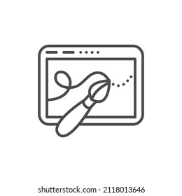 Design and drawing icon. Graphic Design and Creativity Line Icon