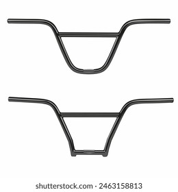 design drawing illustration of bicycle parts with two different models in black