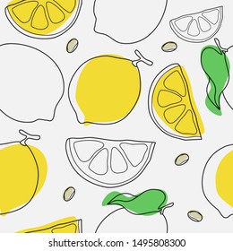 Design drawing Pattern Seamless Fruits