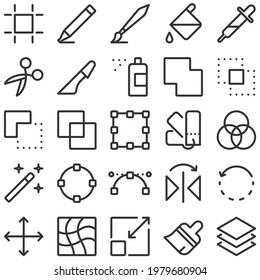 design drawing tool icon set