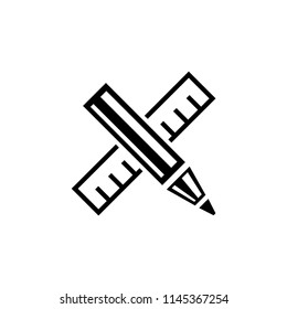 Design Drawing Tools. Flat Vector Icon illustration. Simple black symbol on white background. Design Drawing Tools sign design template for web and mobile UI element
