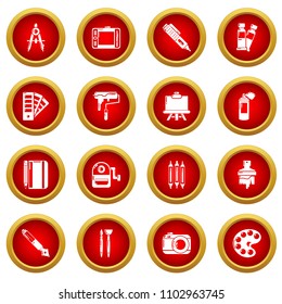 Design and drawing tools set. Simple illustration of 16 design and drawing tools vector icons for web