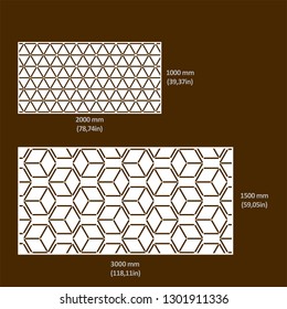 Design of drawings in vectorized files optimized for laser and CNC cutting. Decorative latticework for architecture, interiors, facades, shops, airports, stand and signage. Metal, hpl, composite & mdf