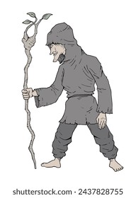 Design of druid man illustration